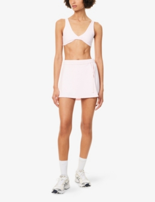 We Are Tala Omens Pale Pink Dayflex Twist Front Sport Bra In Pink