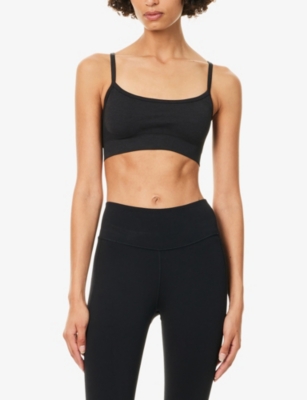 We Are Tala Omens Black Marl Sculpt Seamless Bandeau Sports Bra In Black