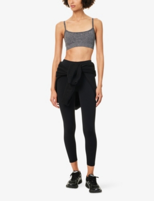 We Are Tala Omens Charcoal Marl Sculpt Seamless Bandeau Sports Bra Xl In Gray