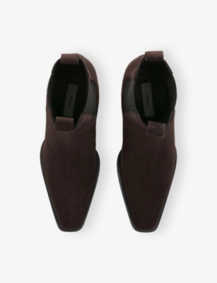 Totême Womens The City Suede Heeled Ankle Boots Dark Brown Eur 39 / 6 Uk In Brown
