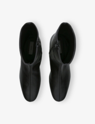 TOTEME: Pointed-Toe Grained-Leather Ankle Boots