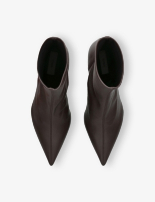 Totême Womens Toteme Pointed-toe Leather Heeled Ankle Boots In Brown