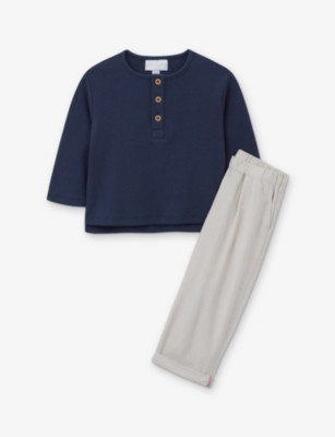 The Little White Company: Relaxed-Fit Two-Piece Stretch-Cotton Set 0-24 Months