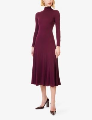 Alaïa Womens Alaia High-neck Heart Woven Midi Dress In Gold