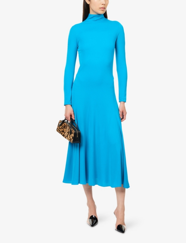 Heart Cut-Out Fluid-Jersey Midi Dress