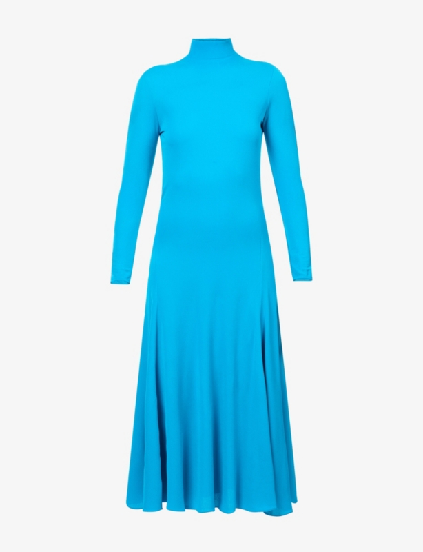 Heart Cut-Out Fluid-Jersey Midi Dress