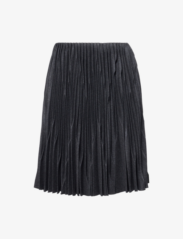 Pleated High-Rise Wool-Garbadine Mini Skirt