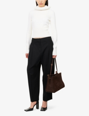 Alaïa Womens Noir Alaia Tailored Tapered-leg Wool-garbadine Trousers In Multi