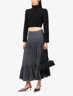 ALAIA: High-Neck Wool-Blend Jacket