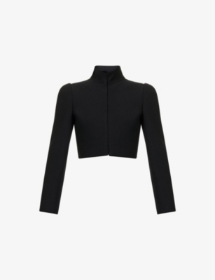 ALAIA: High-Neck Wool-Blend Jacket