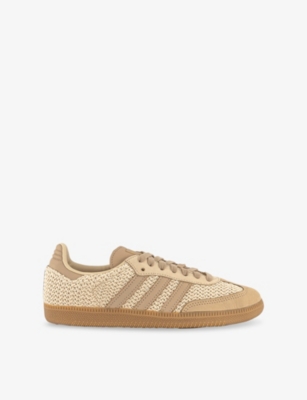 Adidas Originals Womens Sand Strata Megic Beige Samba Og Woven Low-top Trainers Eur 42/ 9 Uk