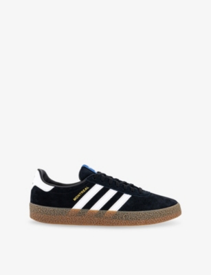 Adidas Originals Mens Black White Gum Montreal Leather Low-top Trainers In Black