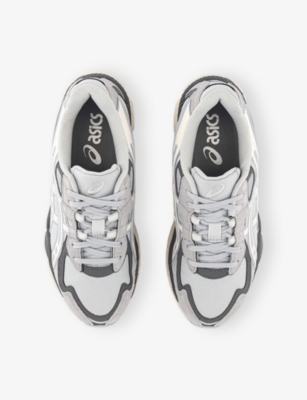Asics Mens Glacier Grey Cream Gel-nyc 2055 Mesh And Faux-leather Low-top Trainers In Gray