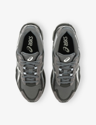 Asics Mens Carbon Cement Grey Gel-nyc 2055 Mesh And Faux-leather Low-top Trainers