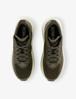 Deckers Hoka Mens Antique Olive Truffle Sa Mach 6 Woven Trainers In Multi