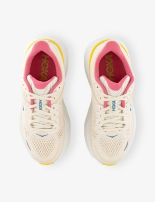 Deckers Hoka Womens Alabaster Birch F Bondi 9 Mesh Trainers In Multi