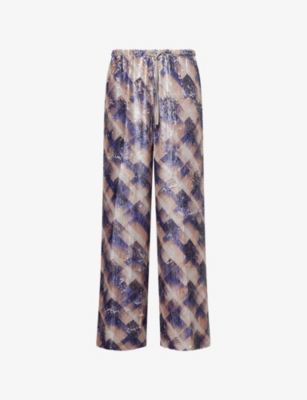 Dries Van Noten Embellished Viscose Puvis Wide-leg Pant In Multi