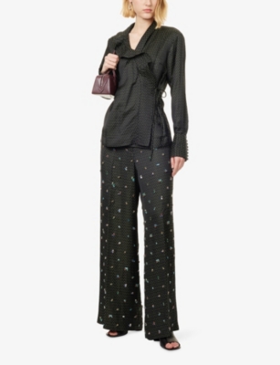 DRIES VAN NOTEN: Frilled Printed Woven Shirt