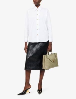 Bottega Veneta Womens White Knot Regular-fit Cotton Shirt In White