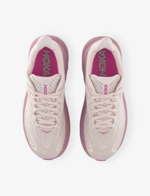 Deckers Hoka Womens Rose Cream  Dried Rose Clifton 10 Knitted Low-top Trainers