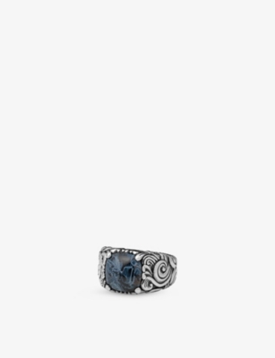 Clocks And Colours And Colours Mens Rock The Boat Sterling-silver And Pietersite Ring In Silver