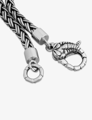Clocks And Colours And Colours Mens Scorpion Woven Sterling-silver Bracelet In Silver