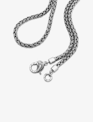Clocks And Colours And Colours Mens Scorpion X Woven Sterling-silver Necklace In Silver