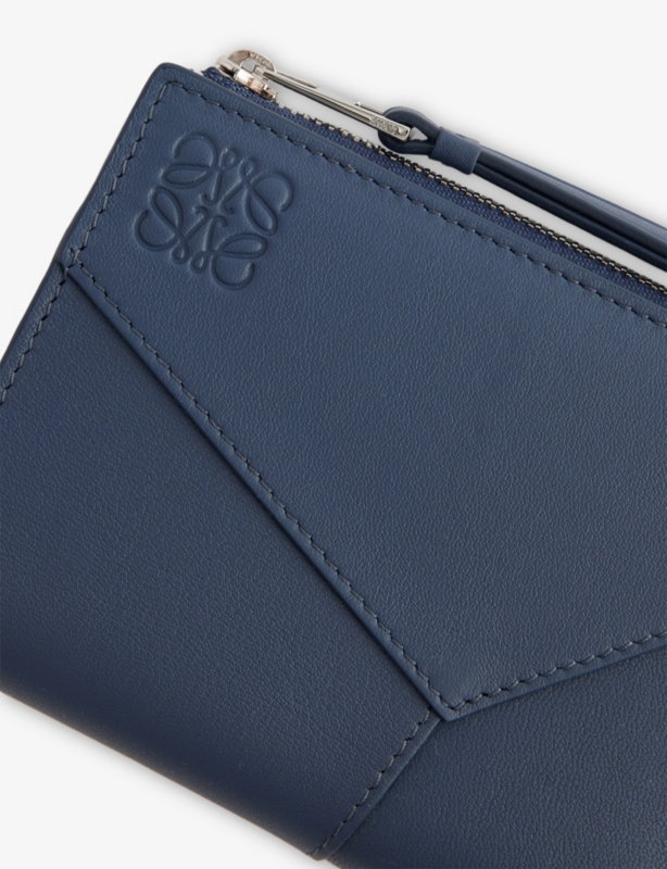 Puzzle Edge Slim Compact Leather Wallet