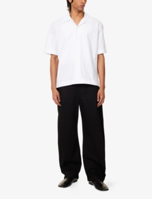 Twisted Belted Cotton Denim Trousers