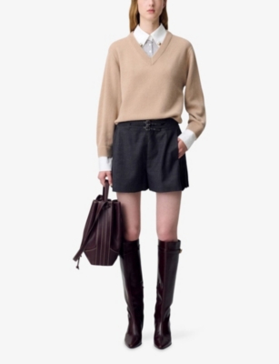 CLAUDIE PIERLOT: Two-in-One Wool and Cotton Jumper