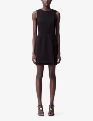 Claudie Pierlot Womens Black Sleeveless Pleated-skirt Stretch-woven Mini Dress In Black