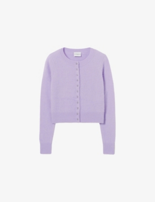 Claudie Pierlot Womens Light Purple Brushed-knit Wool Cardigan In Purple