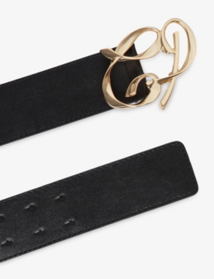 CLAUDIE PIERLOT: Monogram-Buckle Leather Belt