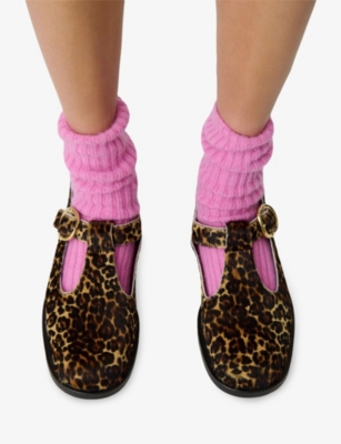 Claudie Pierlot Leopard-print Buckle Shoes In Brown