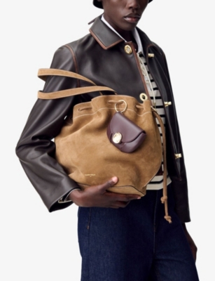 CLAUDIE PIERLOT: Logo-Embossed Suede Tote Bag