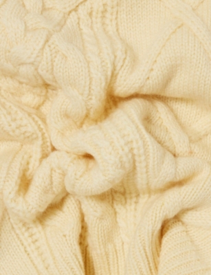 CLAUDIE PIERLOT: Cable-Knit Wool And Cashmere-Blend Balaclava