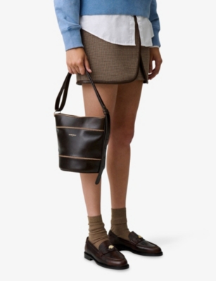Claudie Pierlot Womens Brown Solveig Leather Shoulder Bag In Brown