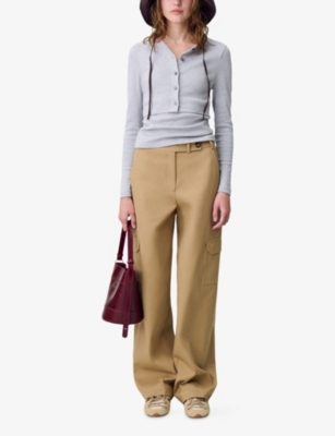 CLAUDIE PIERLOT: Round-Neck Long-Sleeve Cotton Cardigan And T-Shirt Set