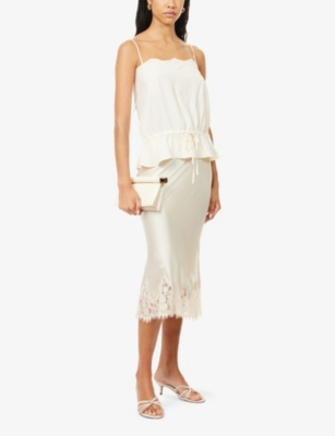 Reformation Womens Fior Di Latte Silvia Sleeveless Silk Top In Neutral