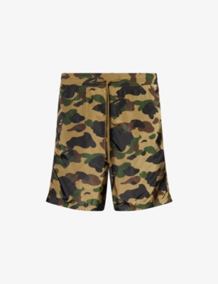 A BATHING APE: Camo Relaxed-Fit Swim Shorts