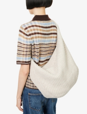 AYA MUSE: Luna Ribbed Cashmere-Blend Shoulder Bag