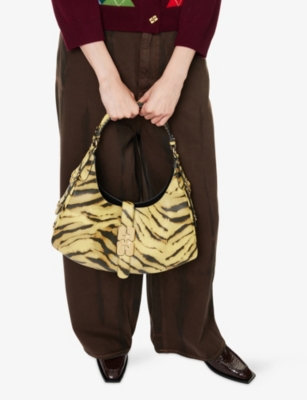 GANNI: Kat Small Leather-Blend Shoulder Bag