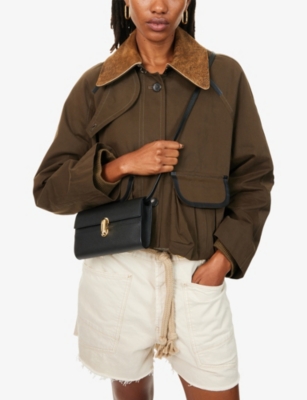 Savette Symmetry Mini Textured-leather Shoulder Bag In Black