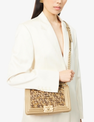 RESELFRIDGES: Pre-Loved Chanel Boy Flap Leather Shoulder Bag