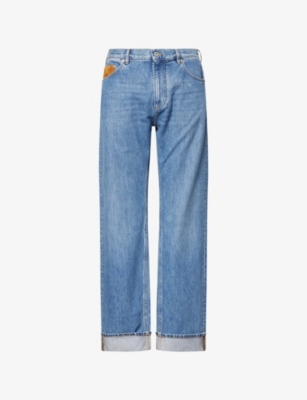 Mens Bottega Veneta Vintage Wide-Leg Denim Jeans