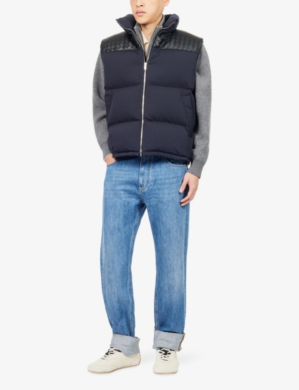 Padded High-Neck Woven-Down Gilet