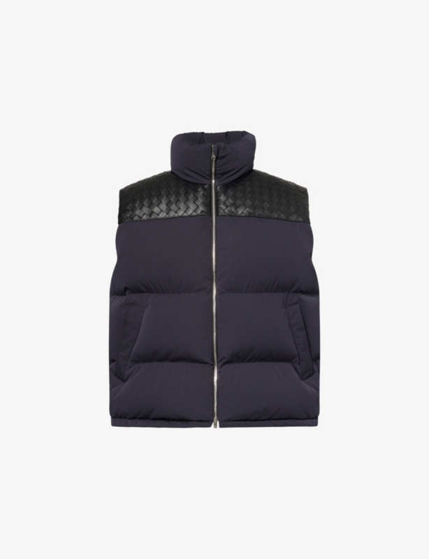 Padded High-Neck Woven-Down Gilet