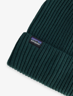 Patagonia Mens Cascade Green Fishermans Logo-patch Knit Beanie Hat