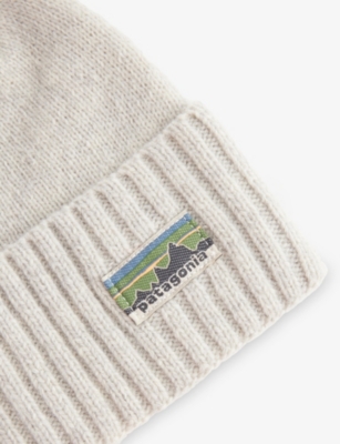 Patagonia Mens Crisp Grey Brodeo Logo-patch Wool-blend Beanie