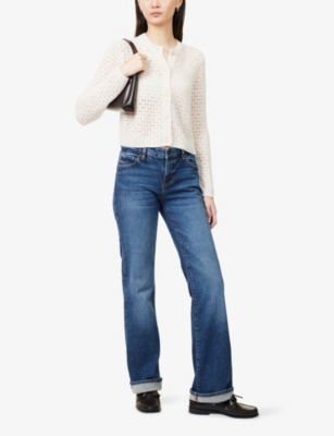Frame Womens Nebula The Rodeo Low-rise Bootcut-leg Denim Jeans